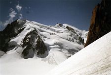 Ruta de los Cuatro Miles con el Mont Blanc al fondo